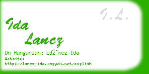 ida lancz business card